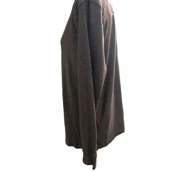 Banana Republic gray pullover with 3/4 zipper and quilted shoulder accent - Picture 3 of 8